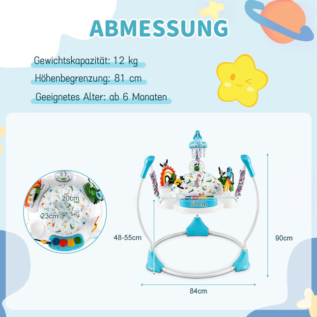 Baby Activity Center mit 6 Spielzeugen, Lichtern, Musik, Blau