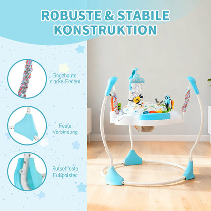 Baby Activity Center mit 6 Spielzeugen, Lichtern, Musik, Blau