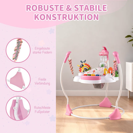 Baby Activity Center mit 6 Spielzeugen, Lichtern & Musik, Pink