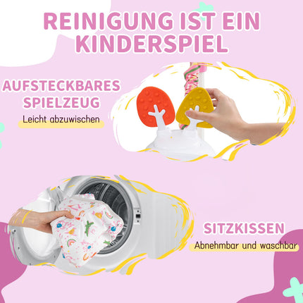 Baby Activity Center mit 6 Spielzeugen, Lichtern & Musik, Pink