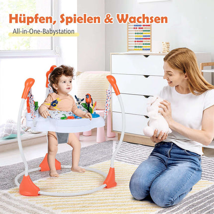 Baby Activity Center mit 6 Spielzeugen, Musik, Lichtern, Orange