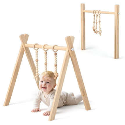 Baby-Spielbogen – Naturholz mit 3 Spielzeugen