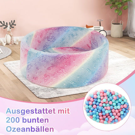 Baby Ball Pit with Removable Cover, 200 Balls, Glow-in-Dark