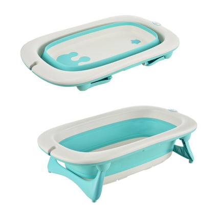Ergonomische faltbare Babywanne, grüner Kunststoff, 84,5 cm