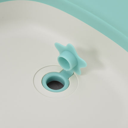 Ergonomische faltbare Babywanne, grüner Kunststoff, 84,5 cm