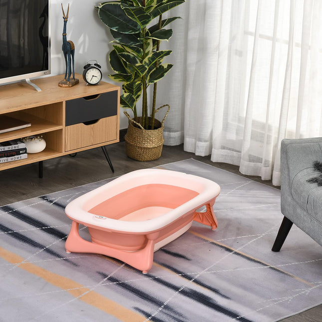 Ergonomische faltbare Babywanne, rosa Kunststoff, 84,5 cm