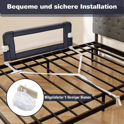 Baby Bed Rail with Foam, 105x40x42 cm, Dark Grey