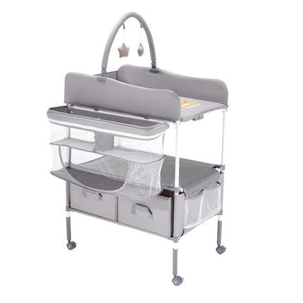 Baby Changing Table, Foldable, Adjustable, Locking Wheels