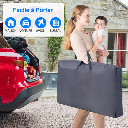 Baby Beistellbett 3-in-1, Matratze, Reisetasche, Dunkelgrau