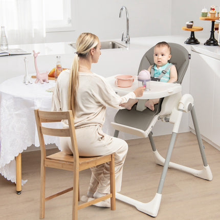 Babyhochstuhl, 4-in-1 faltbar, 7-fach höhenverstellbar, Doppeltablett