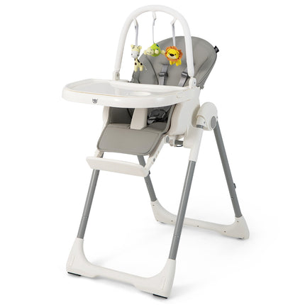 Babyhochstuhl, 4-in-1 faltbar, 7-fach höhenverstellbar, Doppeltablett