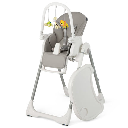 Babyhochstuhl, 4-in-1 faltbar, 7-fach höhenverstellbar, Doppeltablett
