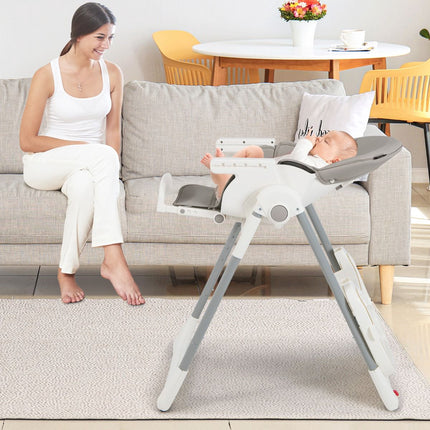 Babyhochstuhl, 4-in-1 faltbar, 7-fach höhenverstellbar, Doppeltablett