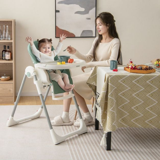 Babyhochstuhl, 4-in-1 faltbar, 7-fach höhenverstellbar, mit Spielbügel
