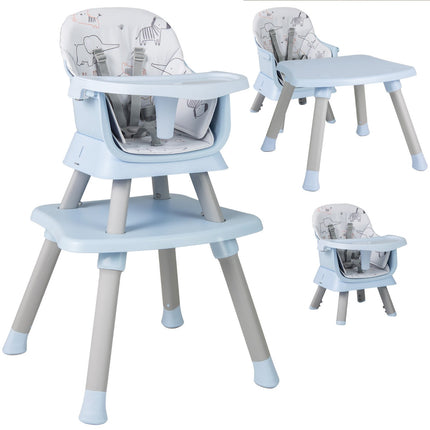 Baby-Hochstuhl 6-in-1 umwandelbar, 5-Punkt-Gurt; Tablett