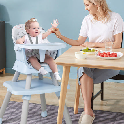 Baby-Hochstuhl 6-in-1 umwandelbar, 5-Punkt-Gurt; Tablett