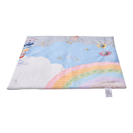 Baby Play Gym Mat, 6 Sensory Toys, Light-Up Music Rocket