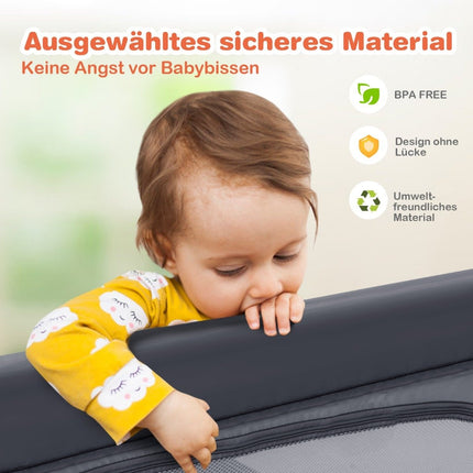 Baby-Laufstall 120x120 cm mit 50 Bällen, atmungsaktives Netz