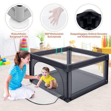 Baby-Laufstall 120x120 cm mit 50 Bällen, atmungsaktives Netz