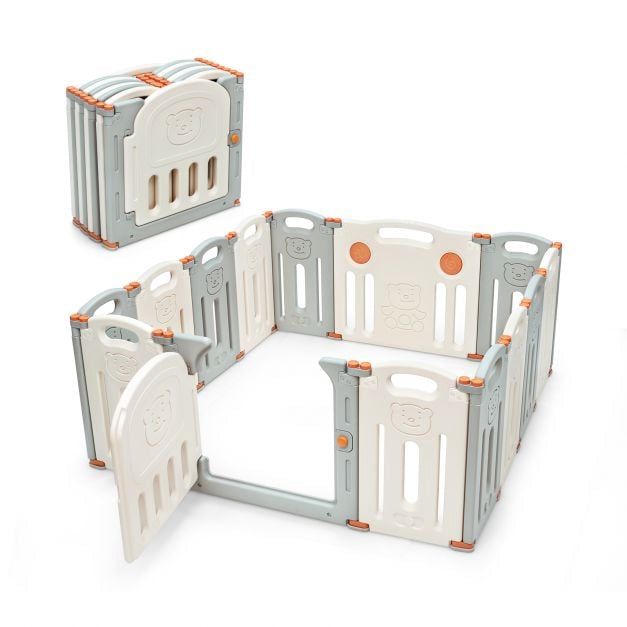 Baby-Laufgitter, faltbares HDPE-Laufgitter mit 14 Paneelen