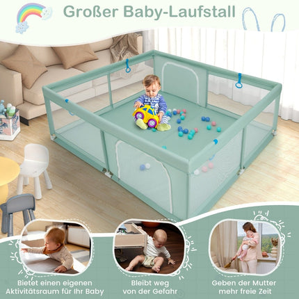 Laufstall 200x180 cm mit Bällen, Griffen & Tür