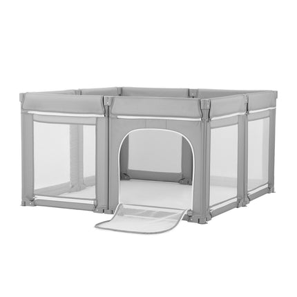 Baby Playpen 47.2 In Foldable, Mesh Sides, Zipper Door