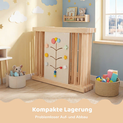 Babybox, grenenhout, 8 panelen, 160 x 160 cm, opvouwbaar