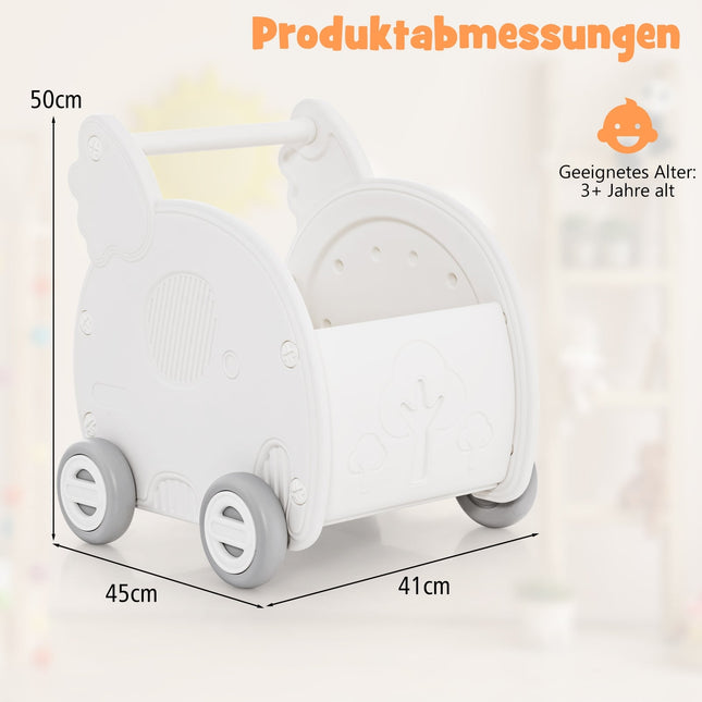 Baby Lauflernwagen 4-Rad Elefantenform, Weiß, HDPE