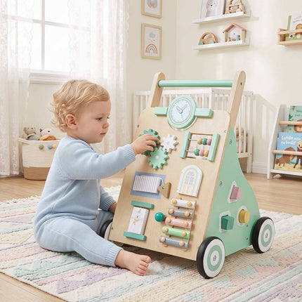 Baby Push Walker with Activity Center – Green