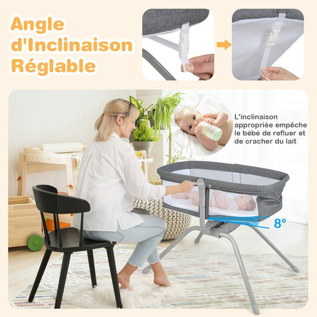 Baby-Wiege mit Matratze – faltbar, 90x48x75 cm