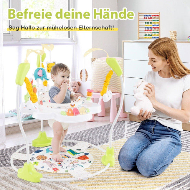 Baby Sky Jumperoo mit verstellbarer Höhe &amp; Spielzeug &amp; Spieluhr Lauflernhilfe Gelb