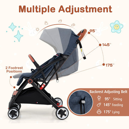 Kinderwagen mit Verdeck, 95–175 Neigung, schnelle Klappfunktion