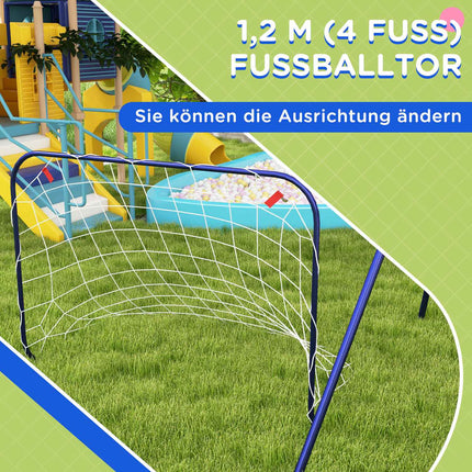 Children's swing - soccer goal, basketball hoop, steel frame