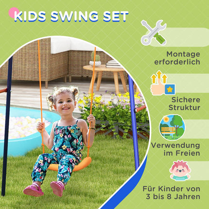 Children's swing - soccer goal, basketball hoop, steel frame