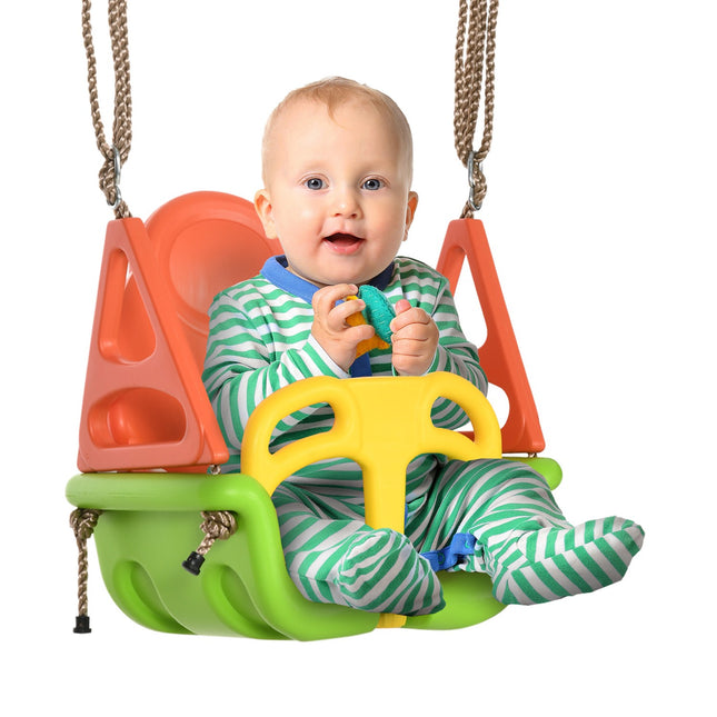 Adjustable Outdoor Toddler Swing, 9M+, 70kg Capacity, Green