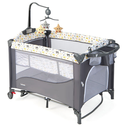 Baby Travel Cot 5-in-1, Mattress, Changing Table