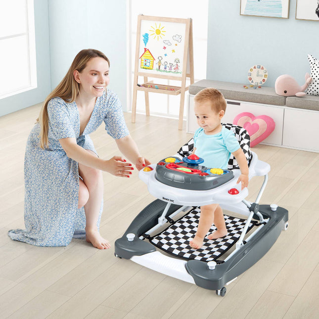 Babywalker, faltbar, 6-in-1, höhenverstellbar, mit Musik-Tablett