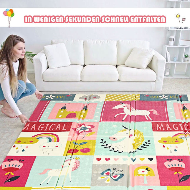 Baby Krabbeldecke Spieldecke Faltbare Babymatte Doppelseitige Spielmatte Rot