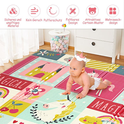 Baby Krabbeldecke Spieldecke Faltbare Babymatte Doppelseitige Spielmatte Rot