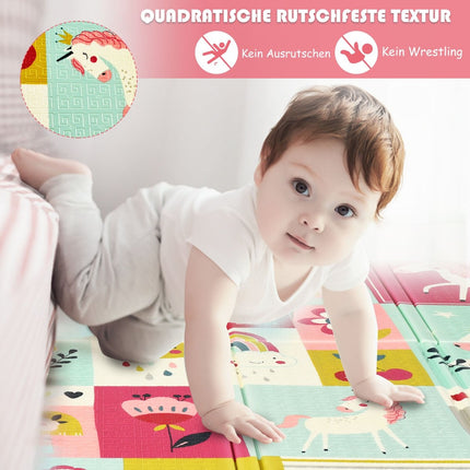 Baby Krabbeldecke Spieldecke Faltbare Babymatte Doppelseitige Spielmatte Rot