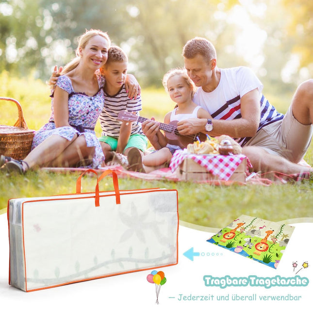 Baby Krabbeldecke Spieldecke Faltbare Babymatte Doppelseitige Spielmatte Grün