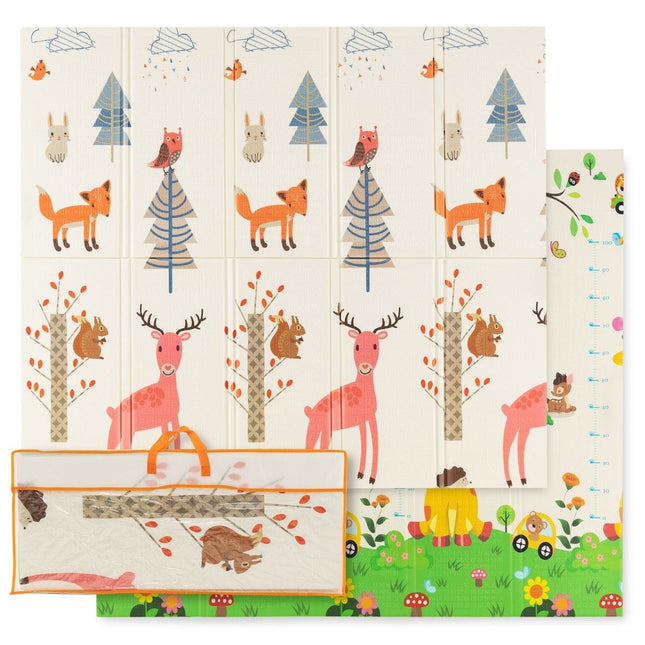 Baby Spielmatte Faltbare Babymatte Doppelseitige Krabbeldecke aus XPE Material Giraffe Hirsch