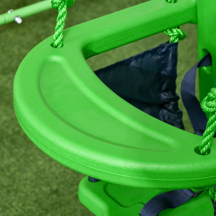Babyschommel peuterschommel tuinschommel met veiligheidsbeugel en veiligheidsgordel voor 6-36 maanden 122 x 146 x 122 cm in groen