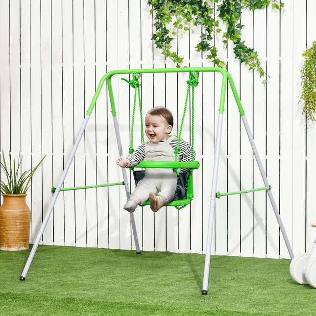 Gartenschaukel für Kleinkinder mit Sicherheitsbügel und Gurt, grün, 6-36 Monate