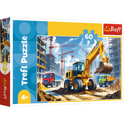 Baggerlader-Traktor-Puzzle, 60 Teile für Kinder