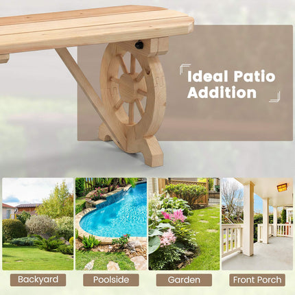 Backless Garden Bench in Carbonized Fir Wood, Weatherproof, 325 kg, Natural