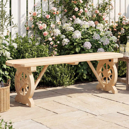Backless Garden Bench in Carbonized Fir Wood, Weatherproof, 325 kg, Natural
