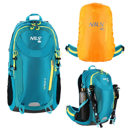 Rucksack, 40L, Blau, Reisetasche für Touristen
