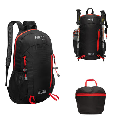 Backpack, Black, 22L Capacity, Edge Design