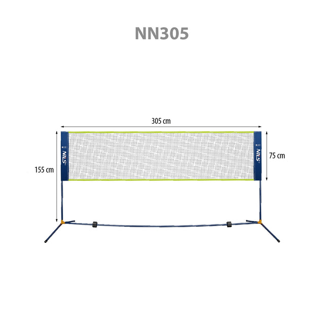 Badmintonnet 305 cm - Volledige dekking